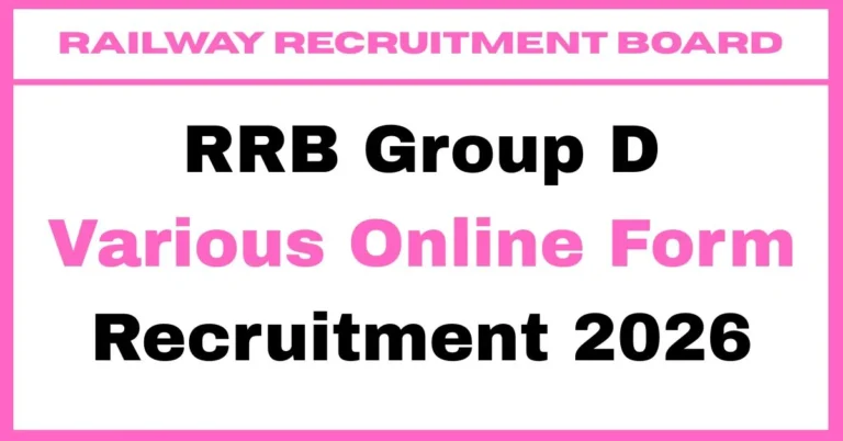 RRB Group D Various Online Form Recruitment 2026
